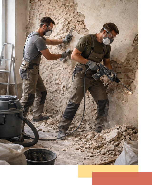 Демонтаж штукатурки со стен в Качканаре быстро и аккуратно