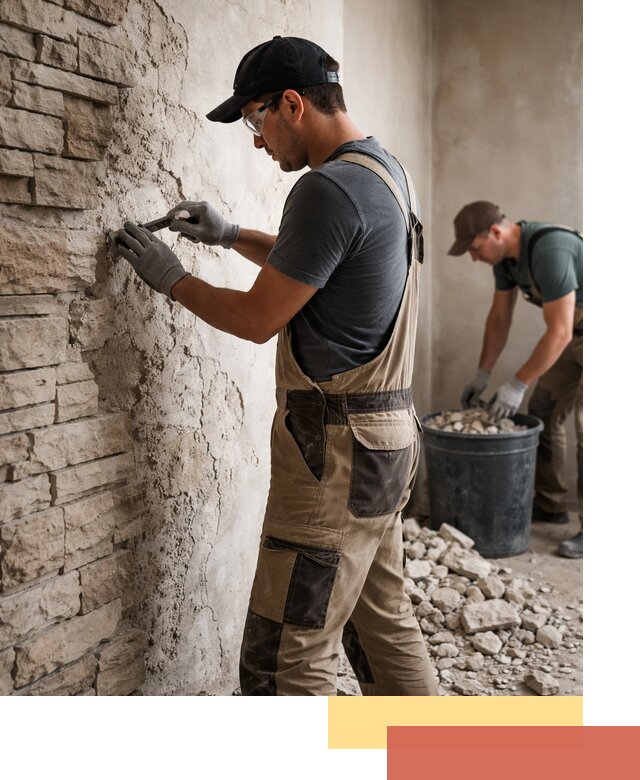 Демонтаж декоративного камня в Качканаре профессионально и безопасно