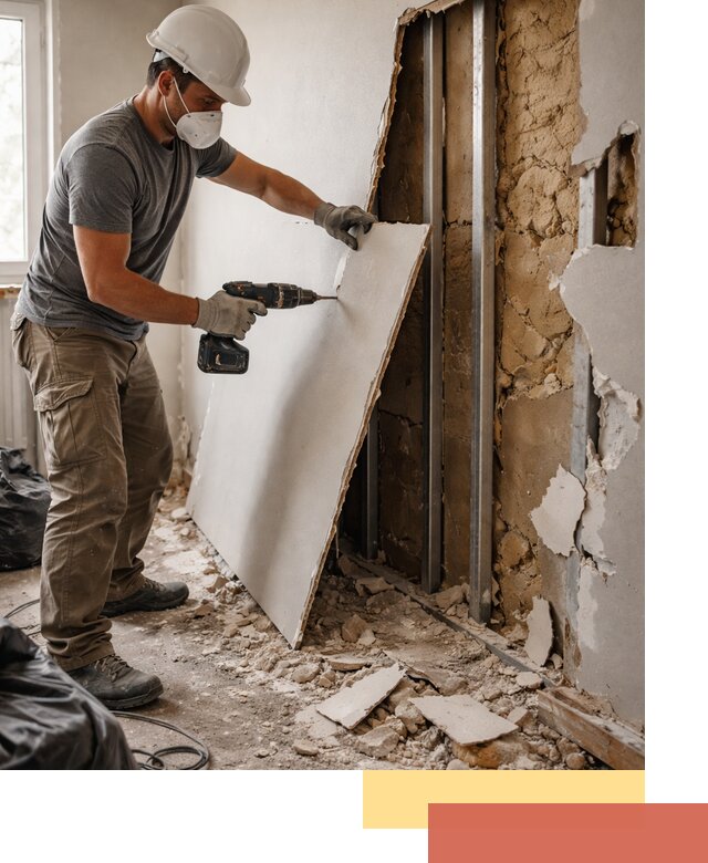 Демонтаж гипсокартона со стен в Качканаре качественно и быстро