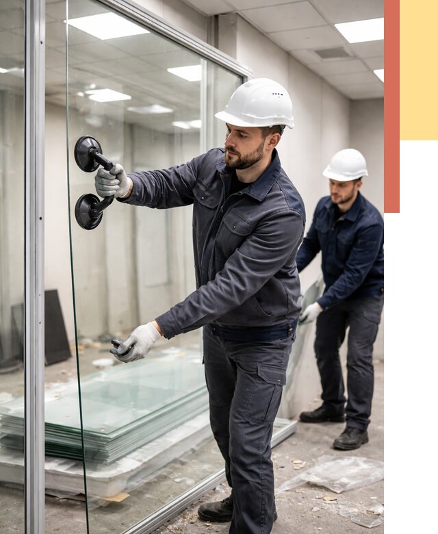 Демонтаж стеклянных перегородок в Качканаре от 3281 руб. — быстро и недорого | ОТДЕЛОЧНИК-Кчк