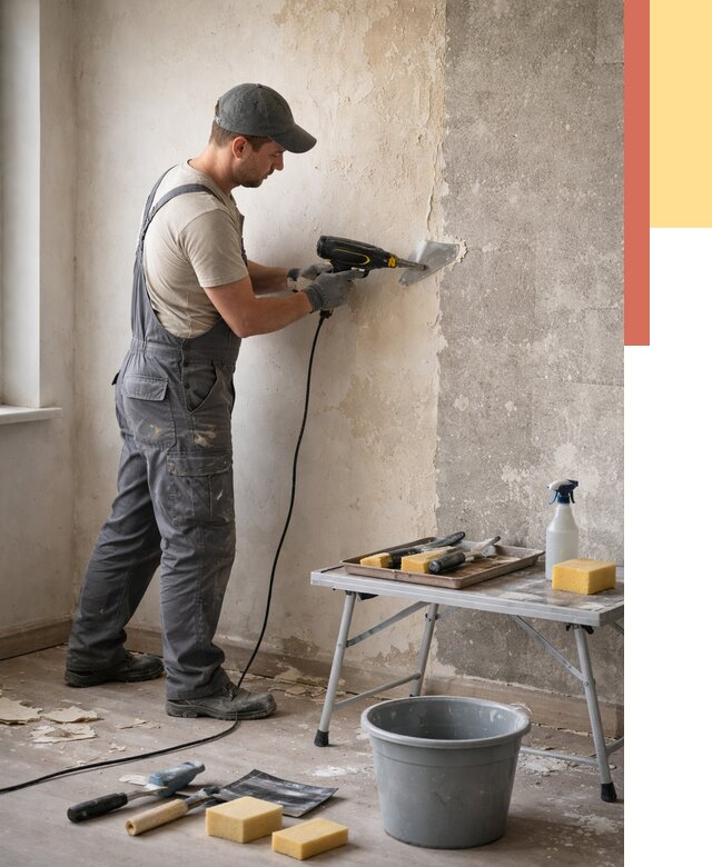 Очистка стен от клея в Качканаре от 1897 руб. — снятие и удаление клея со стен | ОТДЕЛОЧНИК-Кчк