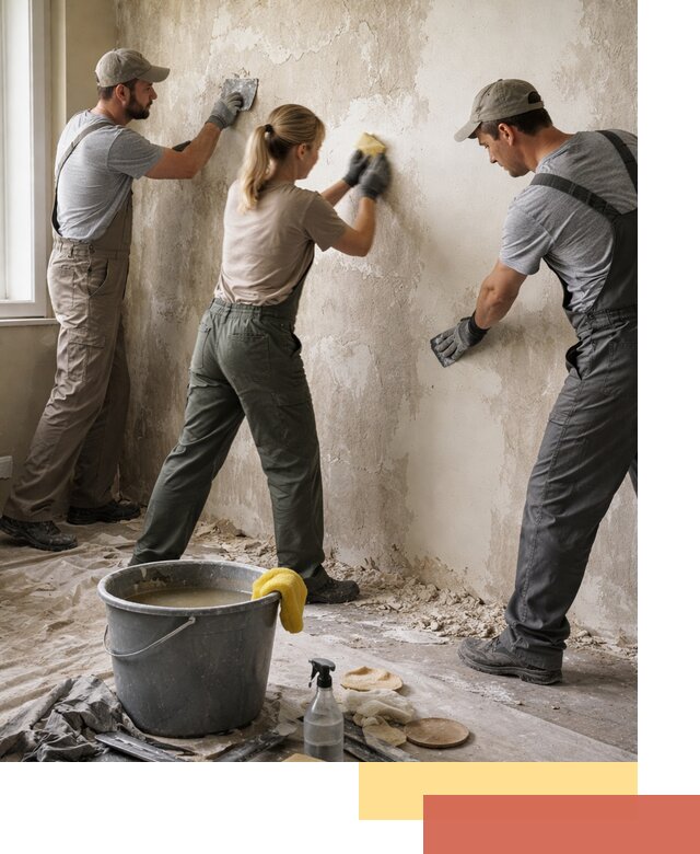 Очистка стен от клея и грунтовки в Качканаре качественно и быстро