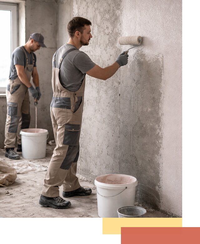 Нанесение бетоноконтакта на стены в Качканаре для последующей отделки