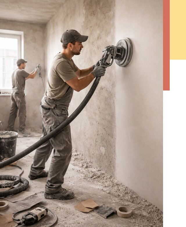 Шлифовка стен в Качканаре от 1230 руб/м2 — быстро и недорого | ОТДЕЛОЧНИК-Кчк