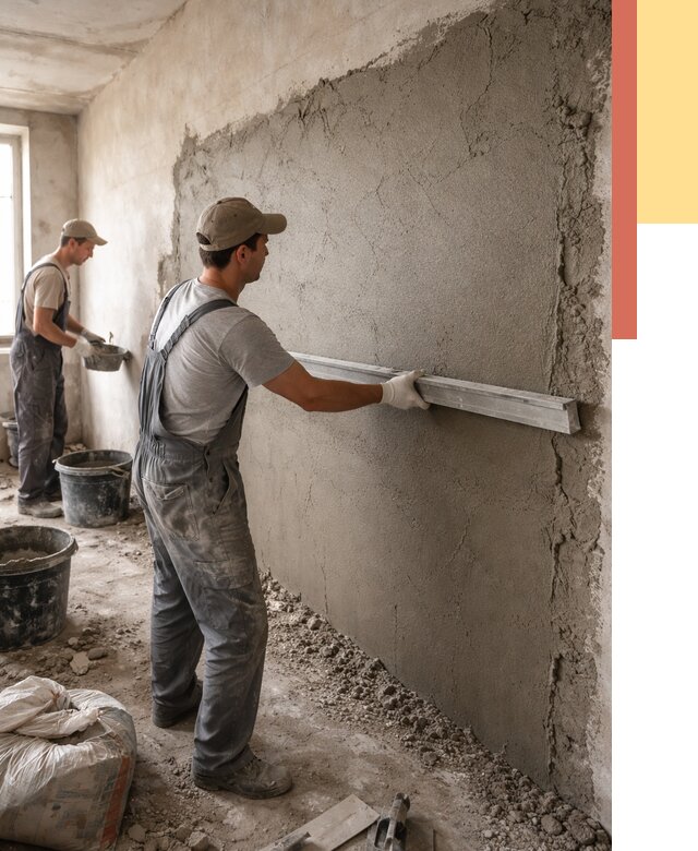 Цементная штукатурка стен в Качканаре от 4614 руб/м2 — быстро и недорого | ОТДЕЛОЧНИК-Кчк