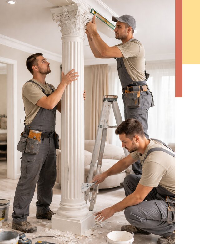 Установка декоративных колонн в Качканаре от 12304 руб. под ключ | ОТДЕЛОЧНИК-Кчк