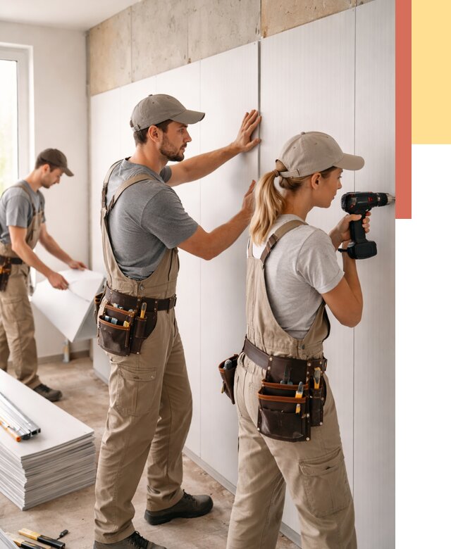 Монтаж ПВХ панелей на стены в Качканаре от 461 руб/м2 — быстро и недорого | ОТДЕЛОЧНИК-Кчк