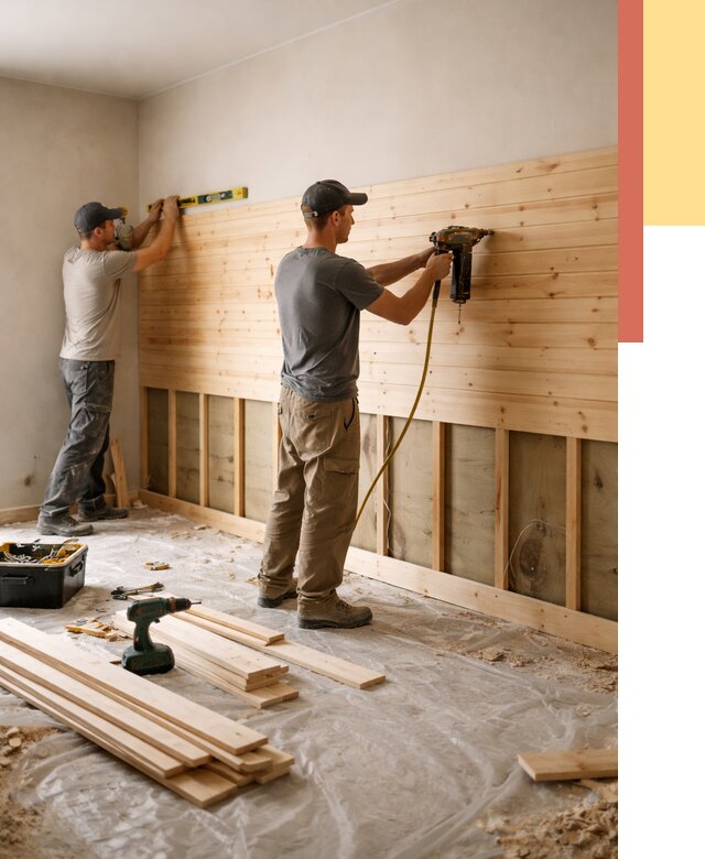 Монтаж деревянной вагонки на стены в Качканаре от 7690 руб. | Услуги монтажа вагонки | ОТДЕЛОЧНИК-Кчк