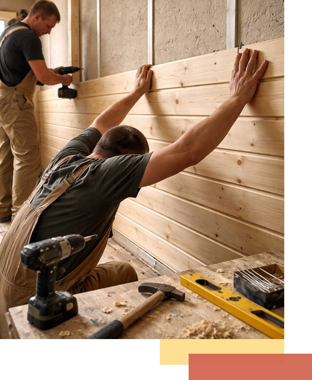 Монтаж деревянной вагонки на стены в Качканаре быстро и качественно