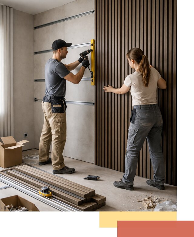 Монтаж реечных панелей на стены в Качканаре