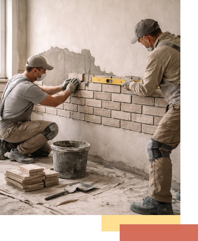 Монтаж декоративного кирпича профессионально в Качканаре