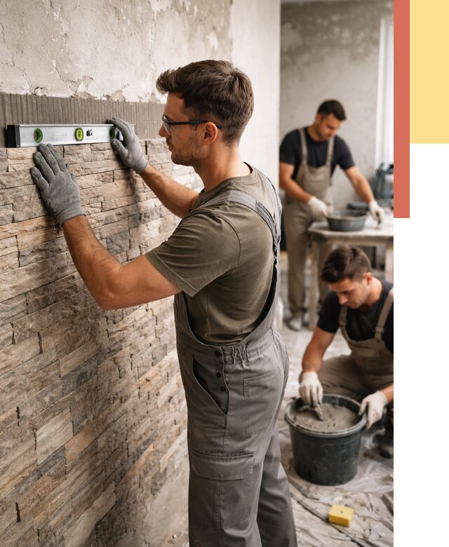 Монтаж искусственного камня в Качканаре от 4614 руб. под ключ | ОТДЕЛОЧНИК-Кчк