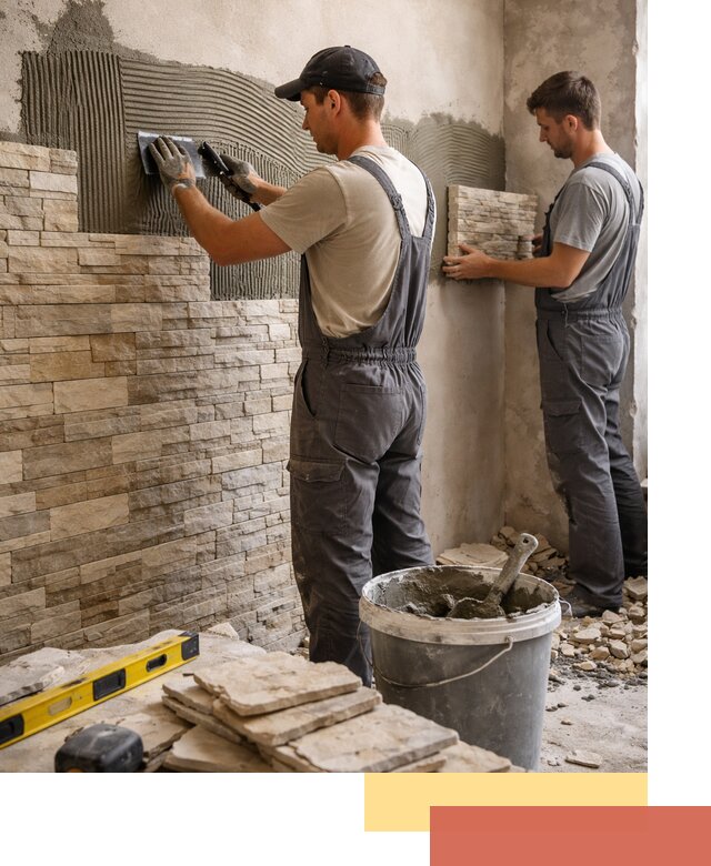 Монтаж искусственного камня в Качканаре — облицовка стен и фасадов