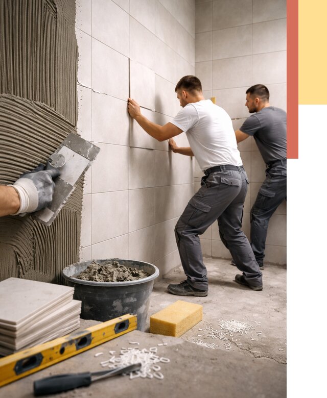 Укладка плитки на стены в Качканаре от 872 руб. — качественно и недорого | ОТДЕЛОЧНИК-Кчк