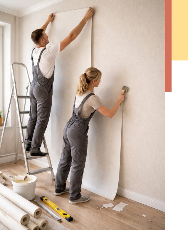 Поклейка флизелиновых обоев в Качканаре от 6152 руб. | Быстро и недорого — ОТДЕЛОЧНИК-Кчк