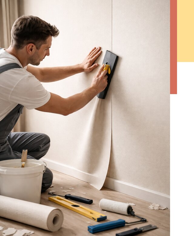 Поклейка виниловых обоев в Качканаре от 4614 руб. | Быстро и недорого — ОТДЕЛОЧНИК-Кчк