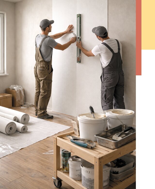 Поклейка стеклообоев в Качканаре от 6664 руб. за м2 — быстро и недорого | ОТДЕЛОЧНИК-Кчк