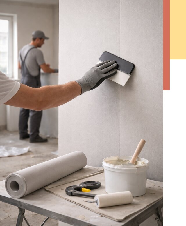 Поклейка обоев под покраску в Качканаре от 3589 руб. за м2 | ОТДЕЛОЧНИК-Кчк