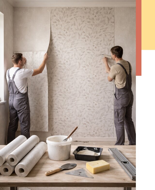 Поклейка обоев с подбором рисунка в Качканаре от 3589 руб. | ОТДЕЛОЧНИК-Кчк - быстро и недорого