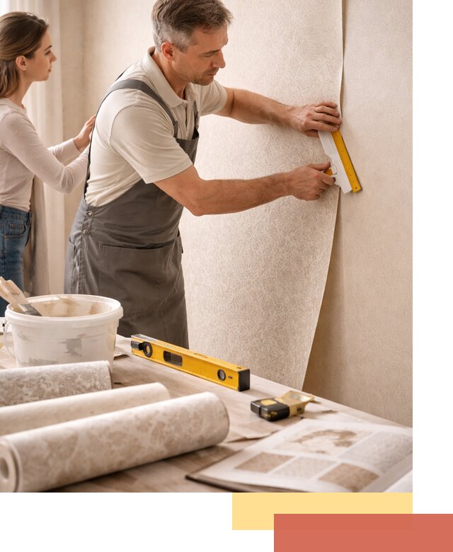 Поклейка обоев с подбором рисунка в Качканаре