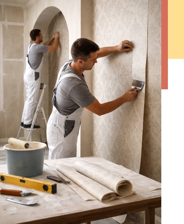 Поклейка обоев на сложные стены в Качканаре от 2871 руб. под ключ | ОТДЕЛОЧНИК-Кчк