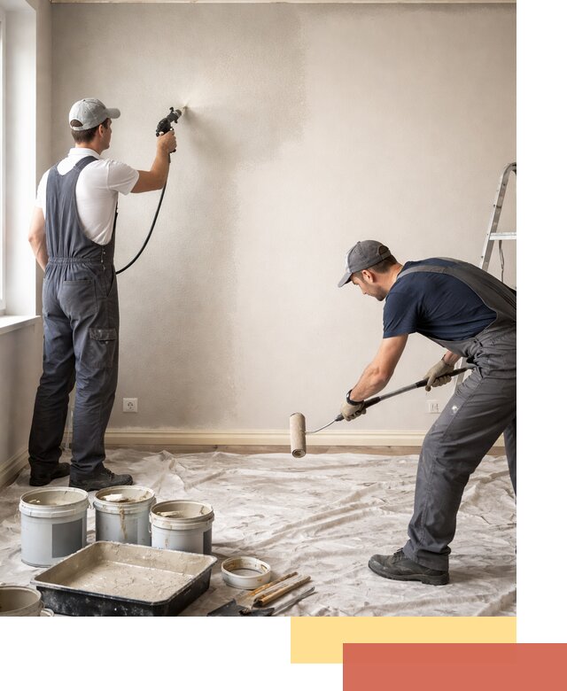 Покраска стен моющейся краской и защита поверхностей в Качканаре