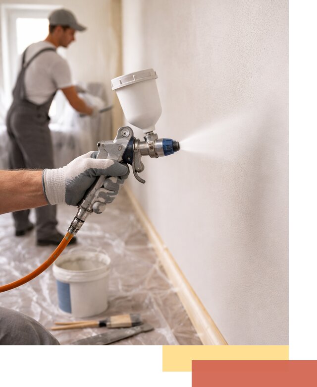 Покраска стен краскопультом в Качканаре быстро и качественно