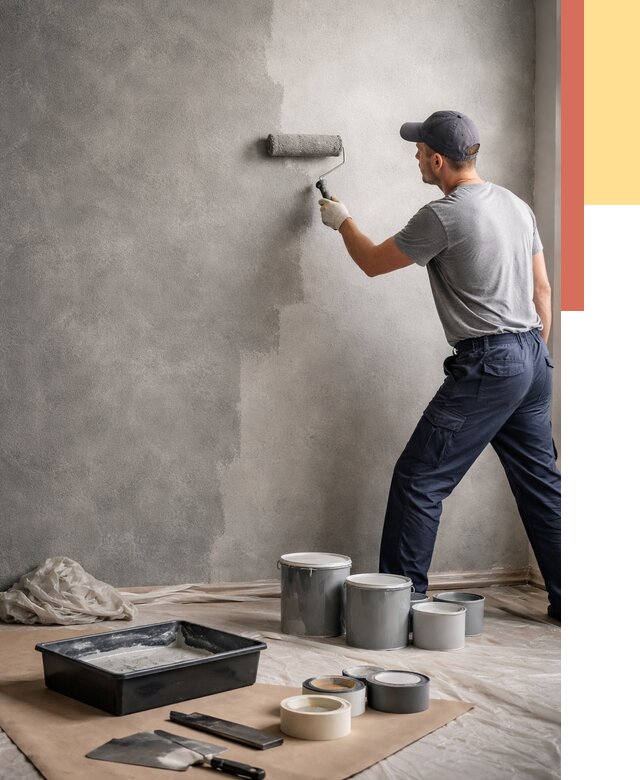 Покраска стен под бетон в Качканаре от 666 руб. за м2 — быстро и недорого | ОТДЕЛОЧНИК-Кчк