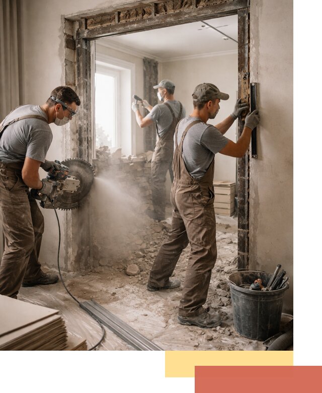 Расширение дверного проема под установку новой двери в Качканаре