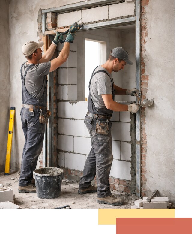 Закладка дверного проема под ключ в Качканаре: демонтаж, монтаж, отделка