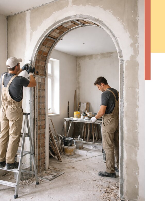 Устройство арочного проема в Качканаре от 9740 руб. под ключ — быстро и недорого | ОТДЕЛОЧНИК-Кчк