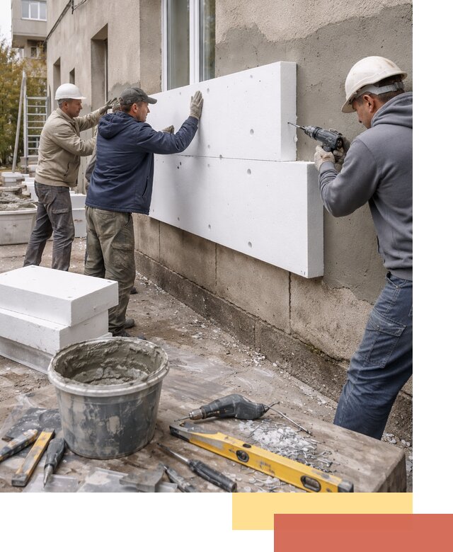 Утепление наружных стен пенопластом в Качканаре