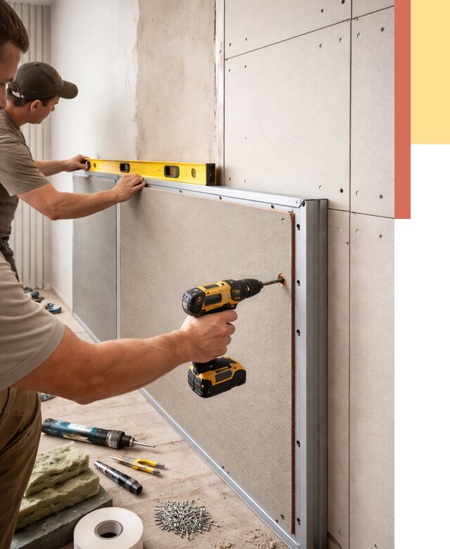 Шумоизоляция стен панелями ЗИПС в Качканаре от 2256 руб./м² под ключ | ОТДЕЛОЧНИК-Кчк