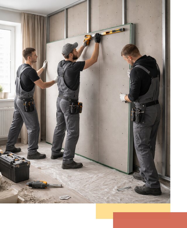 Шумоизоляция стен панелями ЗИПС в Качканаре для жилых и коммерческих помещений