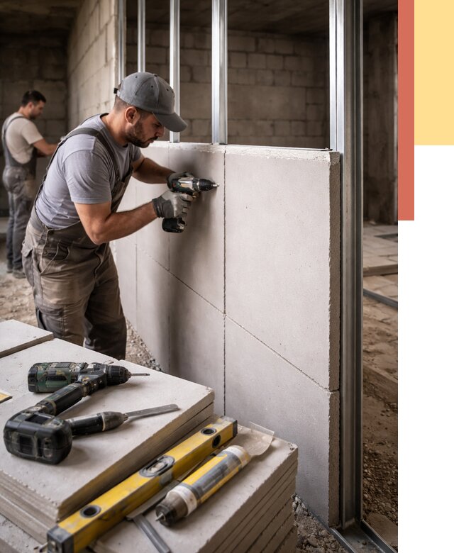 Кладка влагостойких перегородок ПГП в Качканаре от 1230 руб. под ключ | ОТДЕЛОЧНИК-Кчк