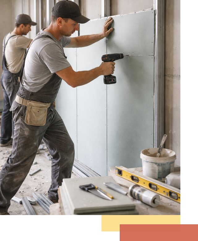 Кладка влагостойких перегородок ПГП в Качканаре