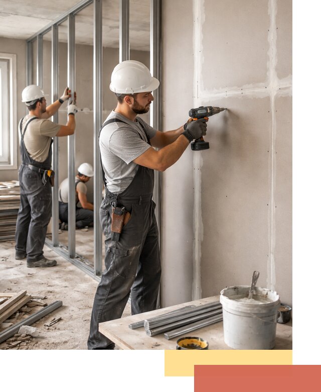 Перегородки из огнестойкого гипсокартона в Качканаре под ключ