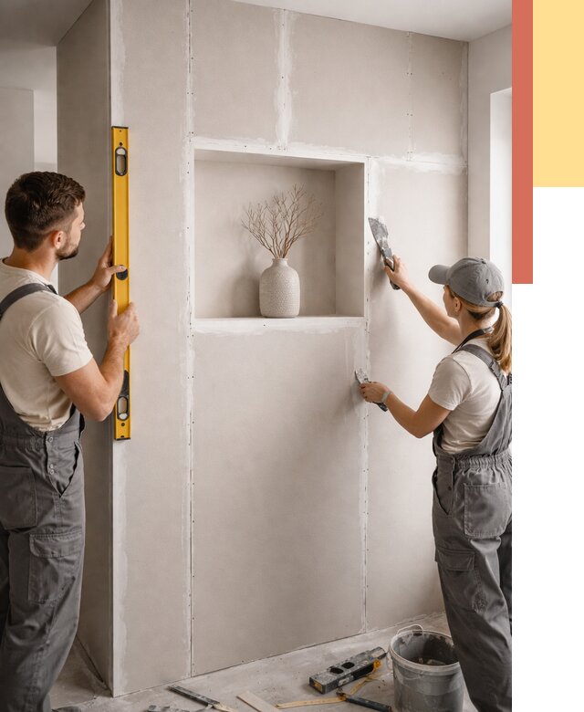 Перегородка из гипсокартона с нишей в Качканаре от 3332 руб. под ключ | ОТДЕЛОЧНИК-Кчк