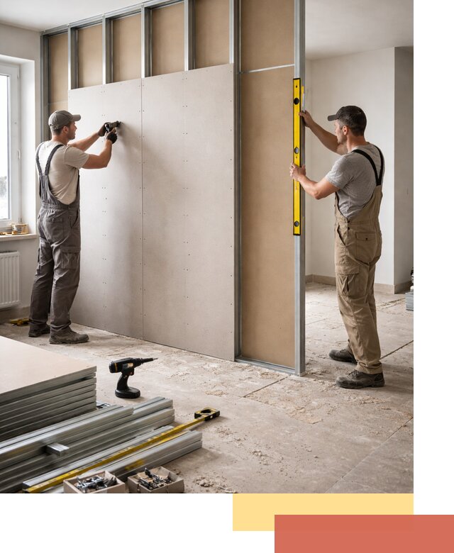 Зонирующая перегородка из гипсокартона под ключ в Качканаре