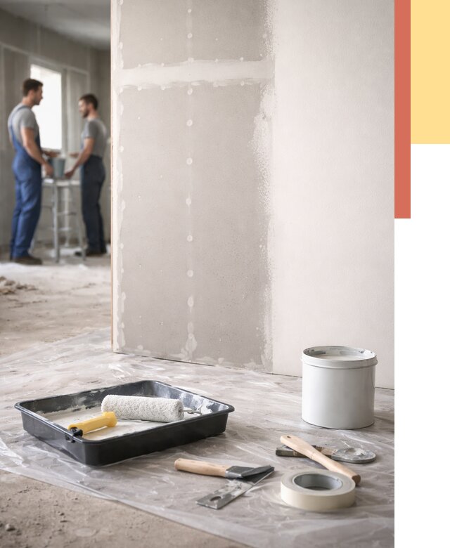 Покраска перегородок из гипсокартона в Качканаре от 4614 руб. под ключ | ОТДЕЛОЧНИК-Кчк