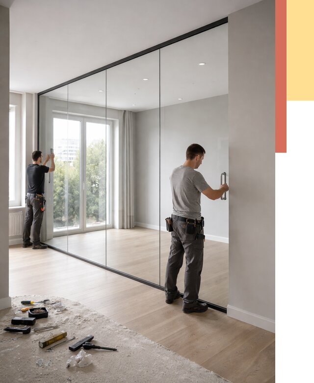 Изготовление стеклянных перегородок в Качканаре от 12662 руб. под ключ | ОТДЕЛОЧНИК-Кчк