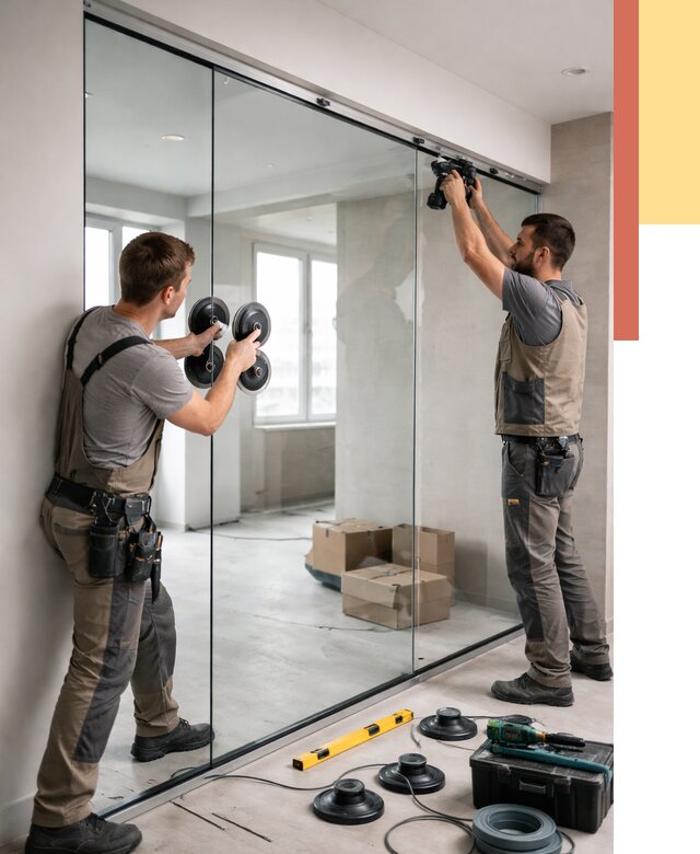 Монтаж стеклянных перегородок в Качканаре от 6664 руб. | ОТДЕЛОЧНИК-Кчк