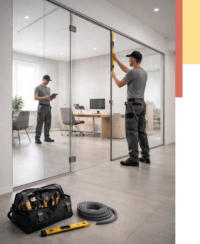 Цельностеклянные перегородки под ключ в Качканаре от 9740 руб. — монтаж и цены | ОТДЕЛОЧНИК-Кчк