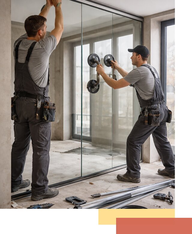 Цельностеклянные перегородки под ключ в Качканаре