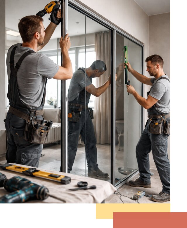 Каркасные стеклянные перегородки под ключ в Качканаре