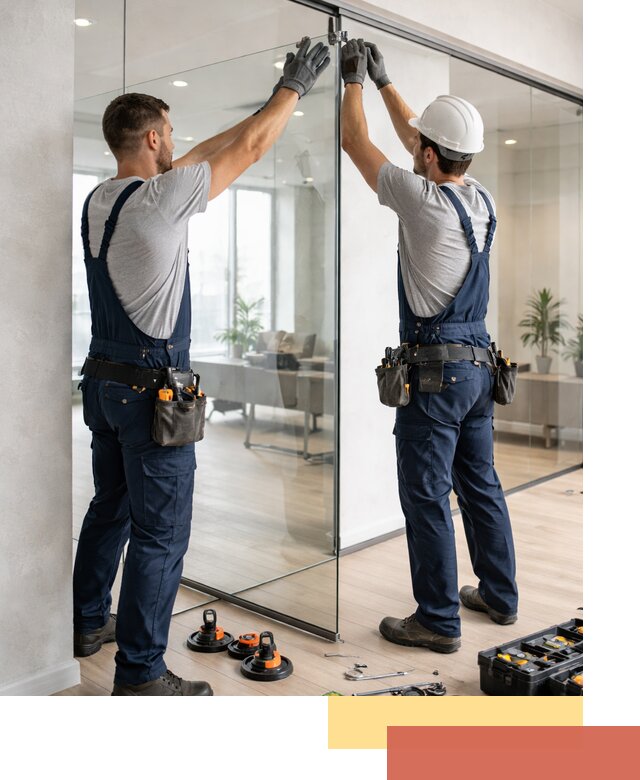 Безрамные стеклянные перегородки под ключ в Качканаре