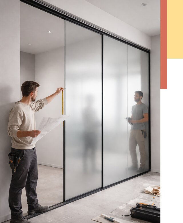 Матовые стеклянные перегородки в Качканаре от 8715 руб. — монтаж и установка | ОТДЕЛОЧНИК-Кчк