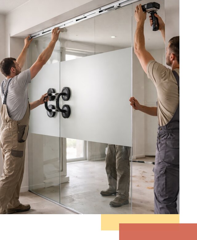 Матовые стеклянные перегородки под ключ в Качканаре