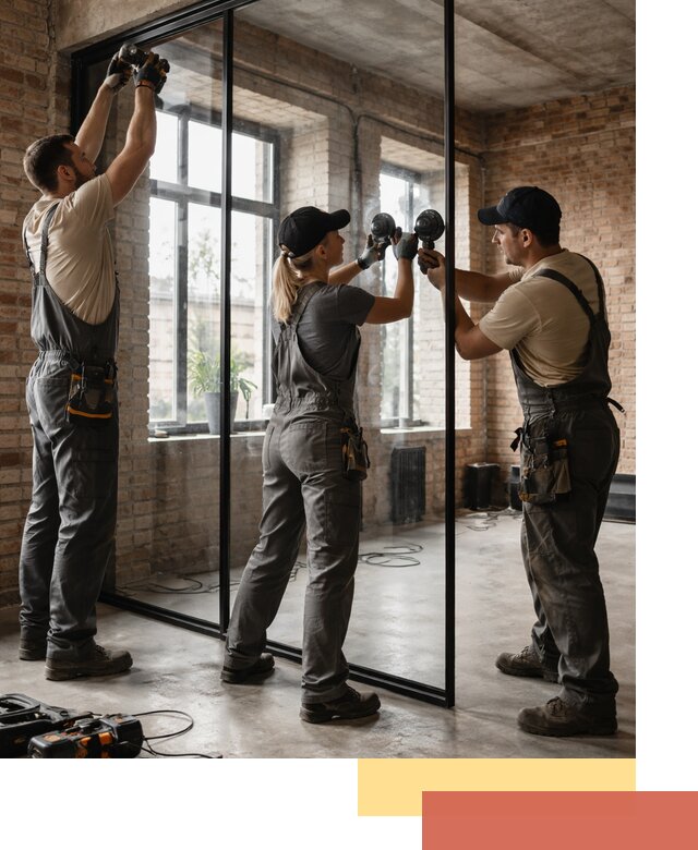 Стеклянные перегородки лофт — изготовление и монтаж в Качканаре