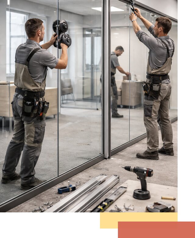 Стеклянные офисные перегородки под ключ в Качканаре